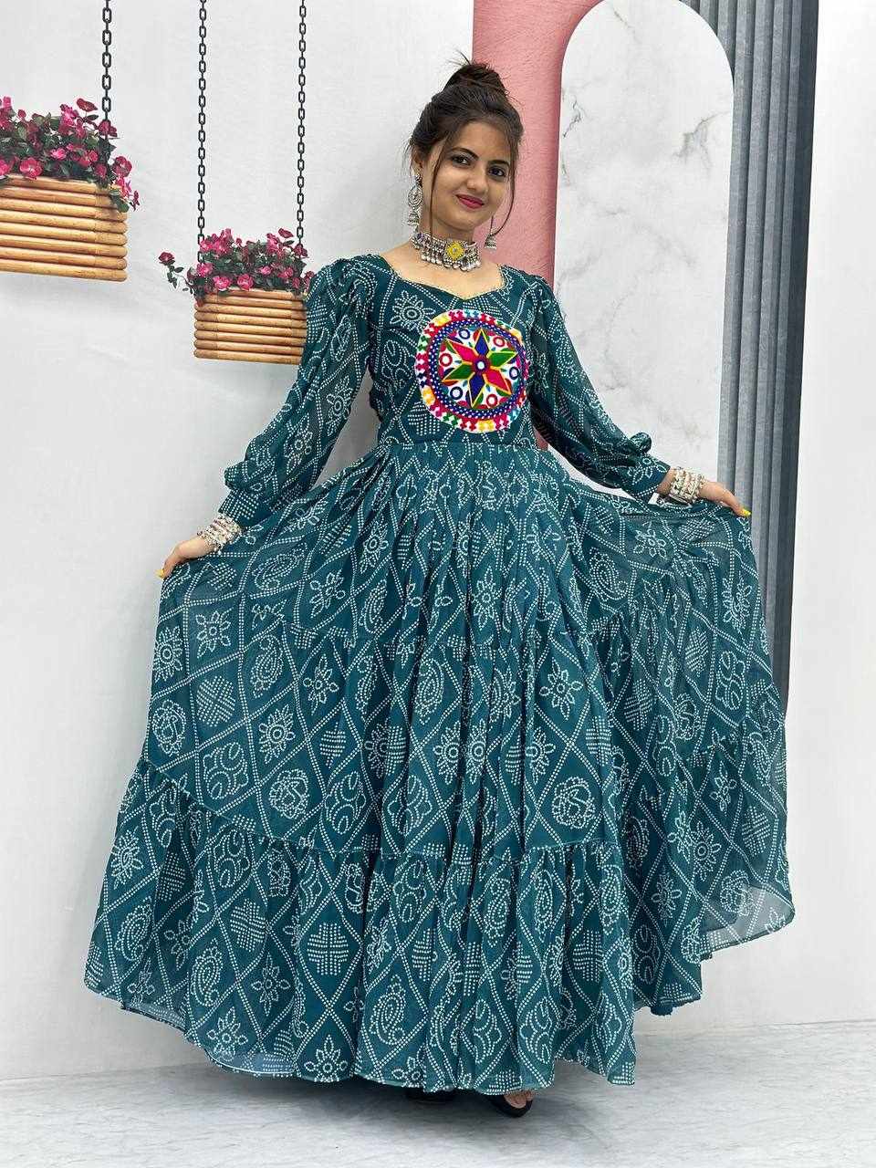 PC N02 Bandhani Print Gown