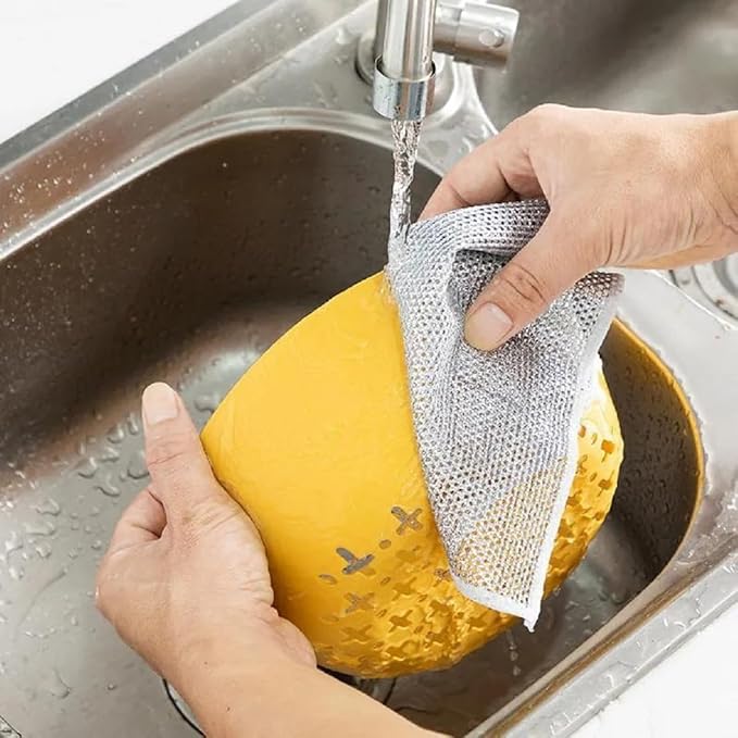 Steel Wire Mesh Scrubbing Cloth - Pack of 5 (20x20 cm)