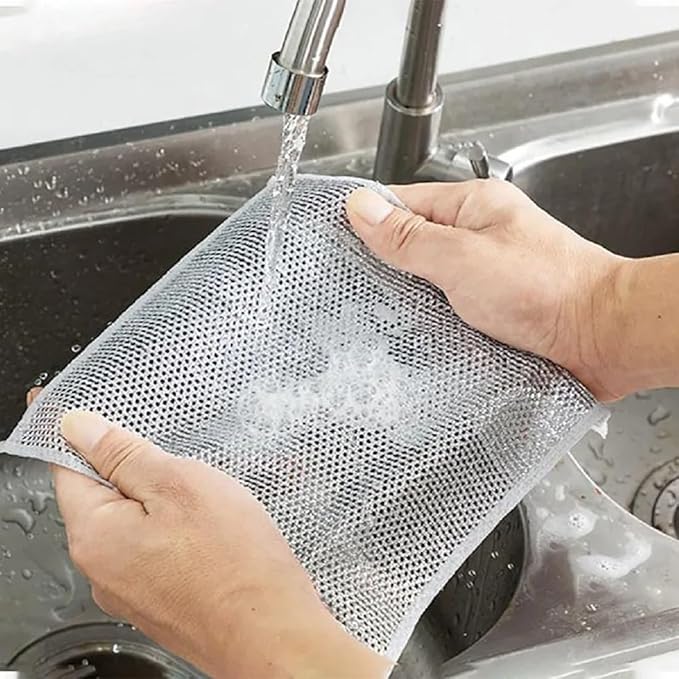 Steel Wire Mesh Scrubbing Cloth - Pack of 5 (20x20 cm)