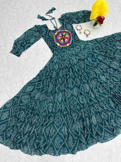 PC N02 Bandhani Print Gown