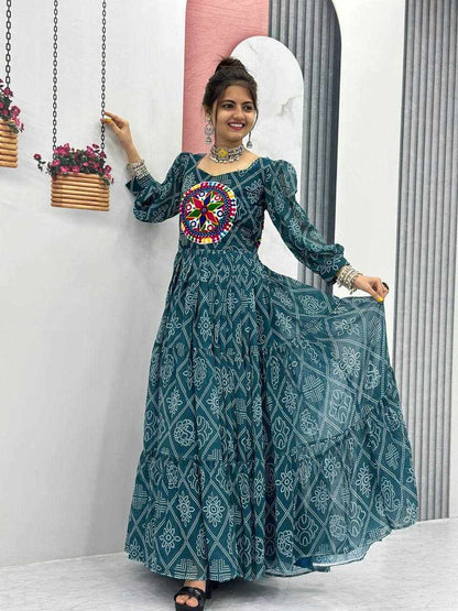 PC N02 Bandhani Print Gown