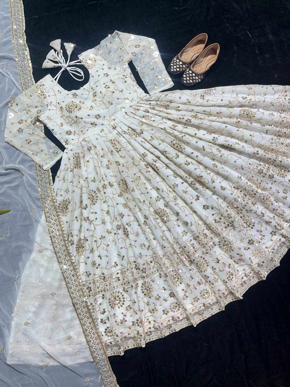 MF 399 White  Designer Dress