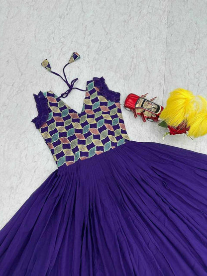 PC 468 Blue Embroidered Gown