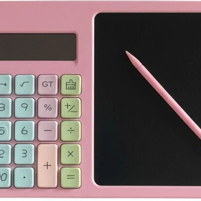 Pink Calculator with LCD Writing Board