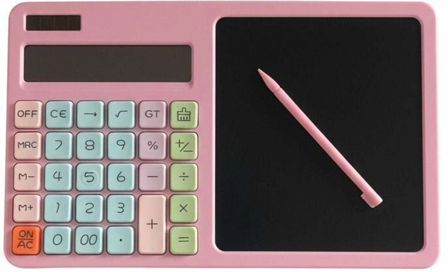 Pink Calculator with LCD Writing Board