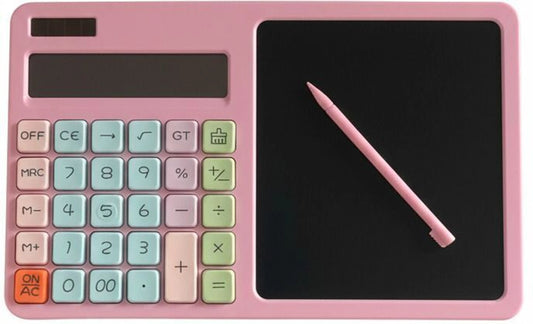 Pink Calculator with LCD Writing Board