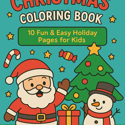 Christmas Coloring Book (10 Pages) – Printable PDF for Kids