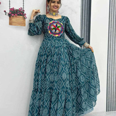 PC N02 Bandhani Print Gown