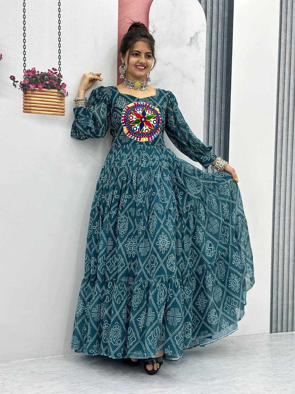 PC N02 Bandhani Print Gown