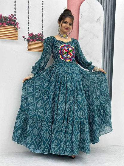 PC N02 Bandhani Print Gown