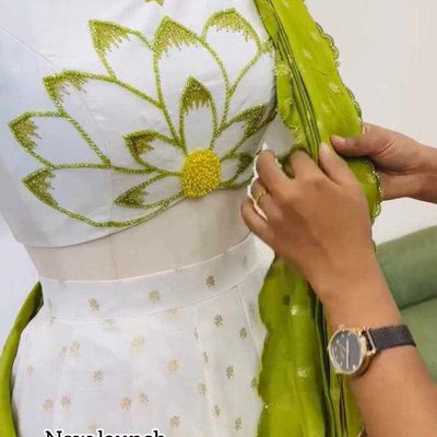 PC 500 Real Hand Work With Digital Print Lehenga