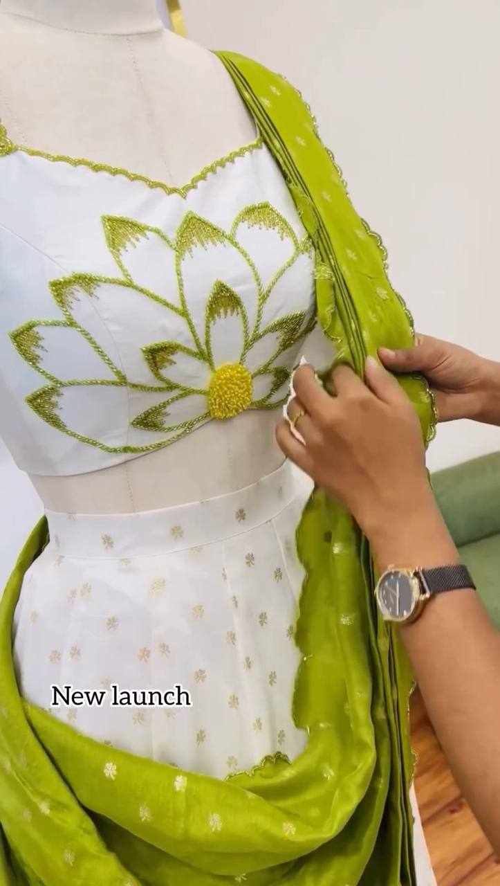 PC 500 Real Hand Work With Digital Print Lehenga