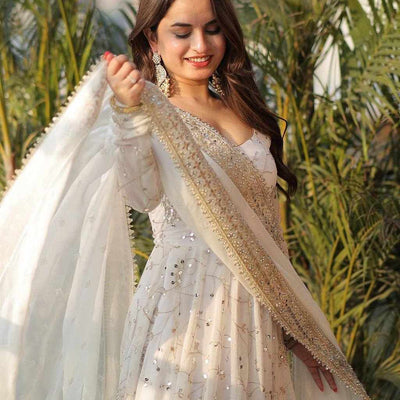 MF 399 White  Designer Dress