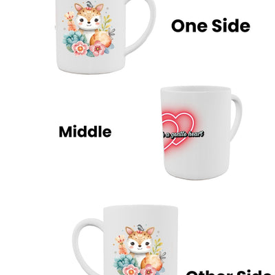 Floral Woodland Fox Ceramic Mug – Premium Sublimation | Double-Sided Print