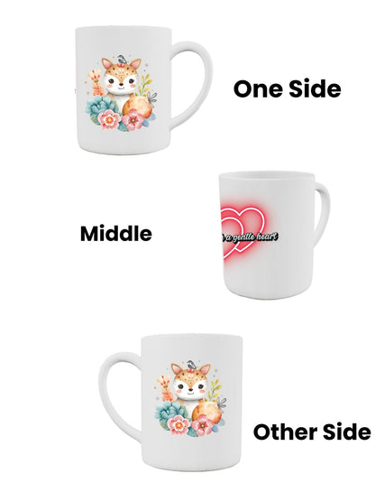 Floral Woodland Fox Ceramic Mug – Premium Sublimation | Double-Sided Print
