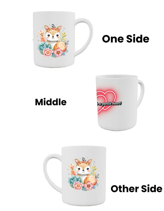 Floral Woodland Fox Ceramic Mug – Premium Sublimation | Double-Sided Print