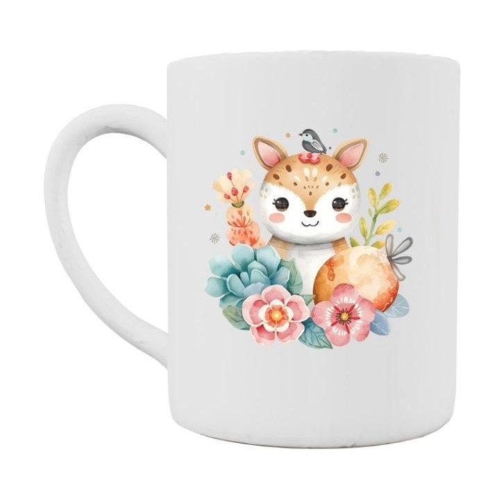 Floral Woodland Fox Ceramic Mug – Premium Sublimation | Double-Sided Print