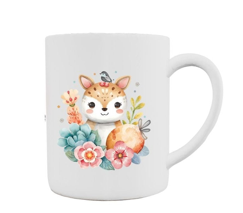 Floral Woodland Fox Ceramic Mug – Premium Sublimation | Double-Sided Print