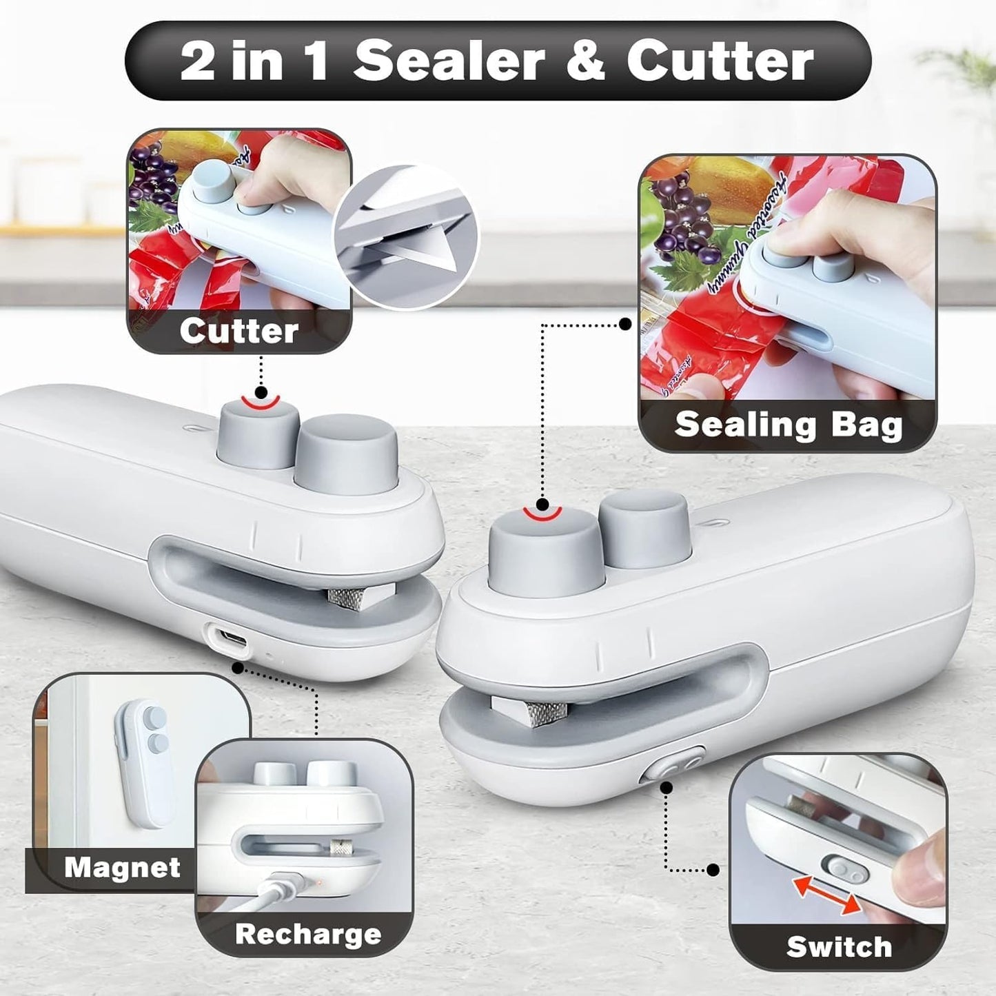 2 in 1 Mini Bag Sealer & Cutter