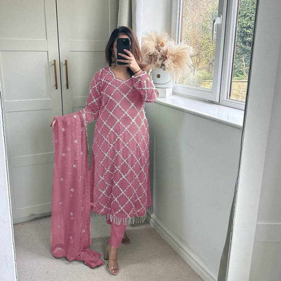 MF 409 FOX GEORGETTE TOP AND PENT WITH DUPATTA